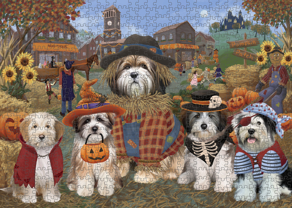 Halloween 'Round Town Tibetan Terrier Dogs Puzzle  PUZL98808