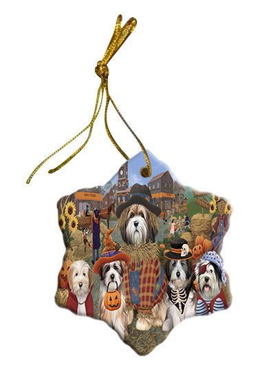 Halloween 'Round Town Tibetan Terrier Dogs Star Porcelain Ornament SPOR57710