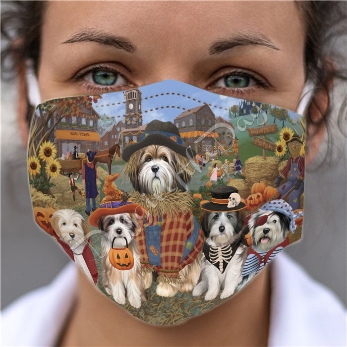 Halloween 'Round Town Tibetan Terrier Dogs Face Mask FM49999