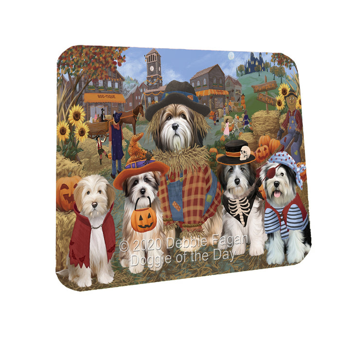 Halloween 'Round Town Tibetan Terrier Dogs Coasters Set of 4 CSTA57995