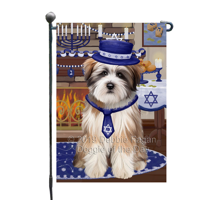 Happy Hanukkah Tibetan Terrier Dog Garden Flag GFLG65845