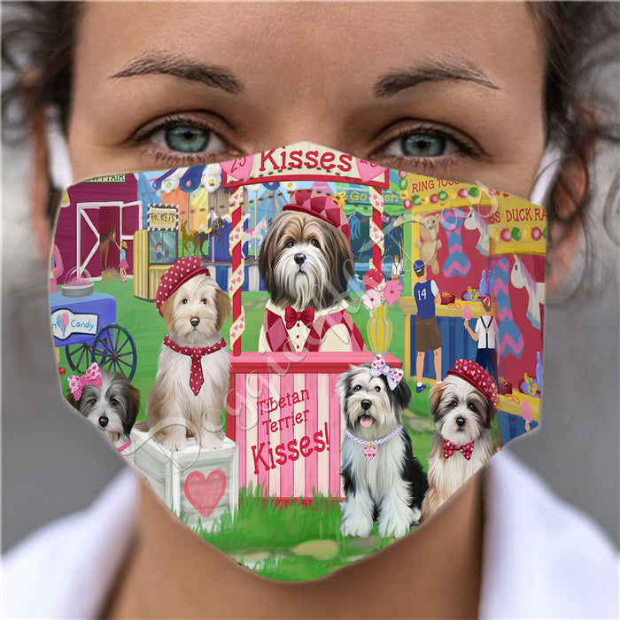 Carnival Kissing Booth Tibetan Terrier Dogs Face Mask FM48090