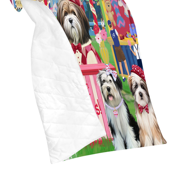 Carnival Kissing Booth Tibetan Terrier Dogs Quilt