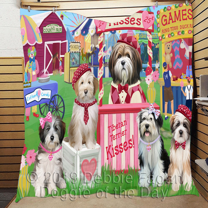 Carnival Kissing Booth Tibetan Terrier Dogs Quilt