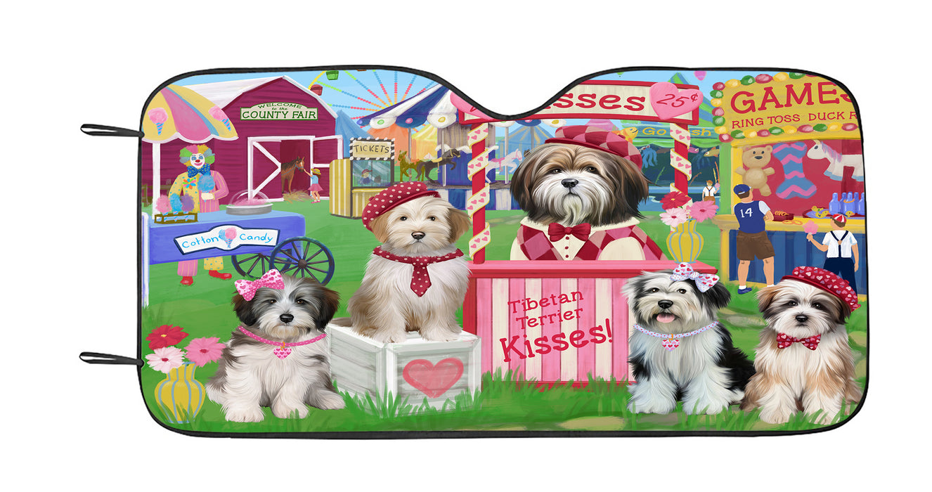 Carnival Kissing Booth Tibetan Terrier Dogs Car Sun Shade