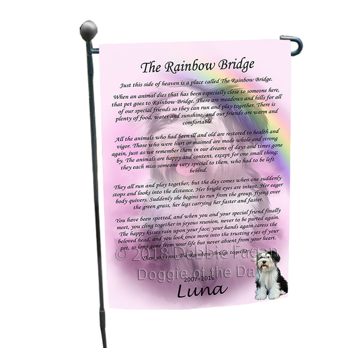 Rainbow Bridge Tibetan Terrier Dog Garden Flag GFLG56281