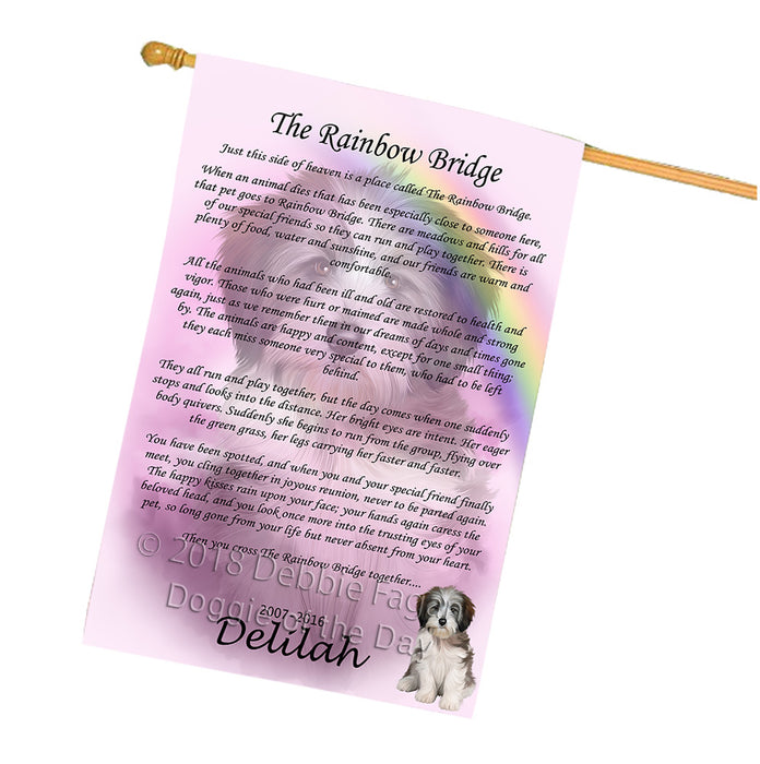Rainbow Bridge Tibetan Terrier Dog House Flag FLG56416
