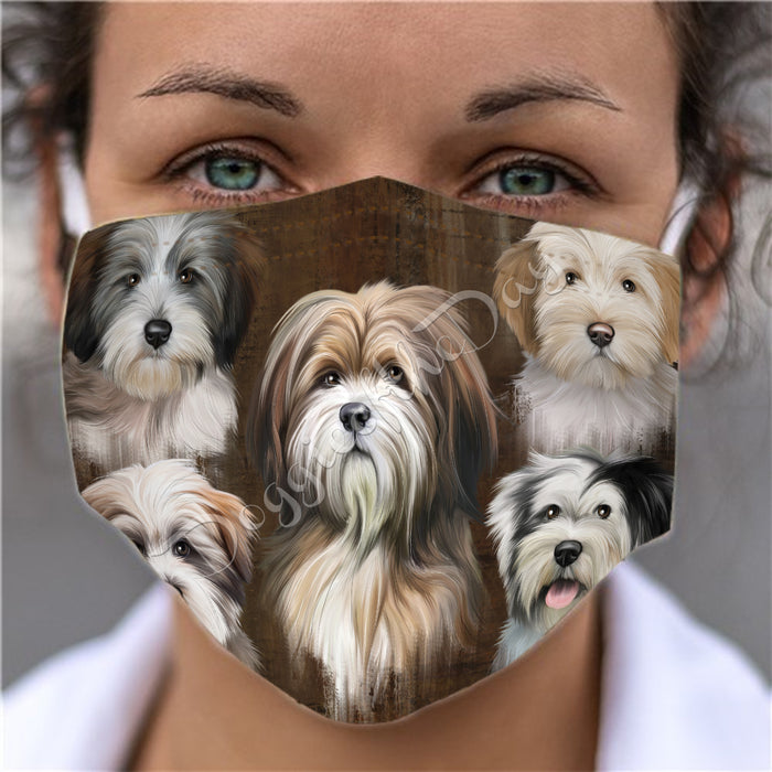 Rustic Tibetan Terrier Dogs Face Mask FM50096