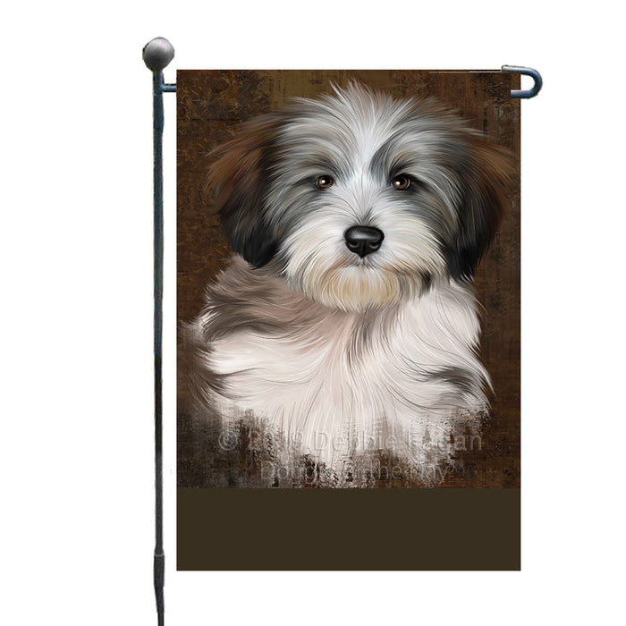Personalized Rustic Tibetan Terrier Dog Custom Garden Flag GFLG63649