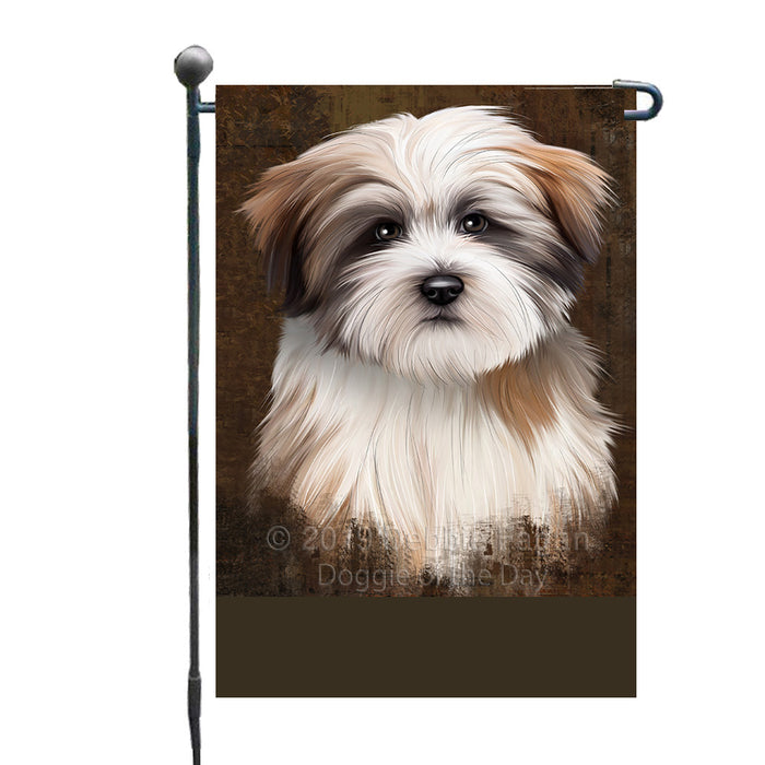 Personalized Rustic Tibetan Terrier Dog Custom Garden Flag GFLG63650