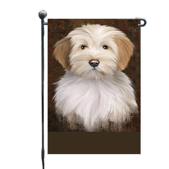 Personalized Rustic Tibetan Terrier Dog Custom Garden Flag GFLG63652