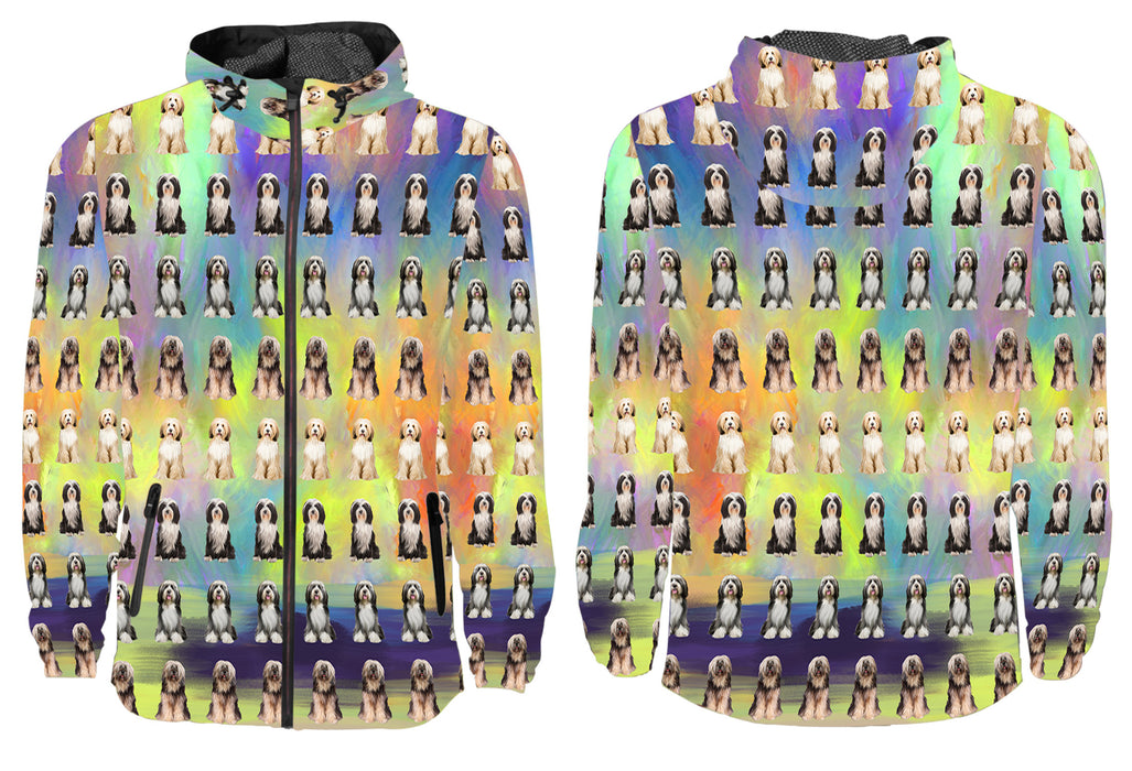 Paradise Wave Tibetan Terrier Dogs All Over Print Windbreaker for Men