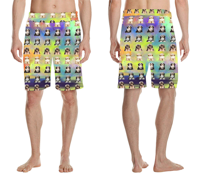 Paradise Wave Tibetan Terrier Dogs All Over Print Men's Casual Shorts