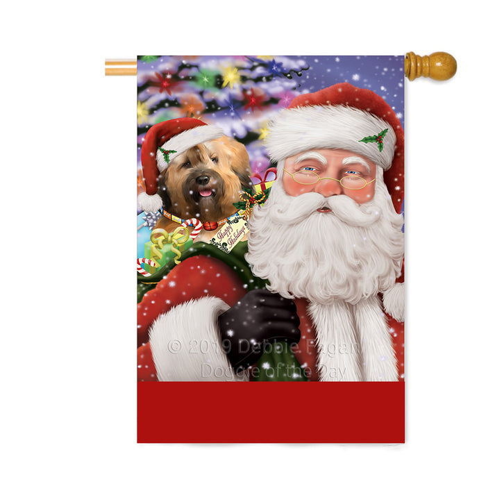 Personalized Santa Carrying Tibetan Terrier Dog and Christmas Presents Custom House Flag FLG-DOTD-A63544