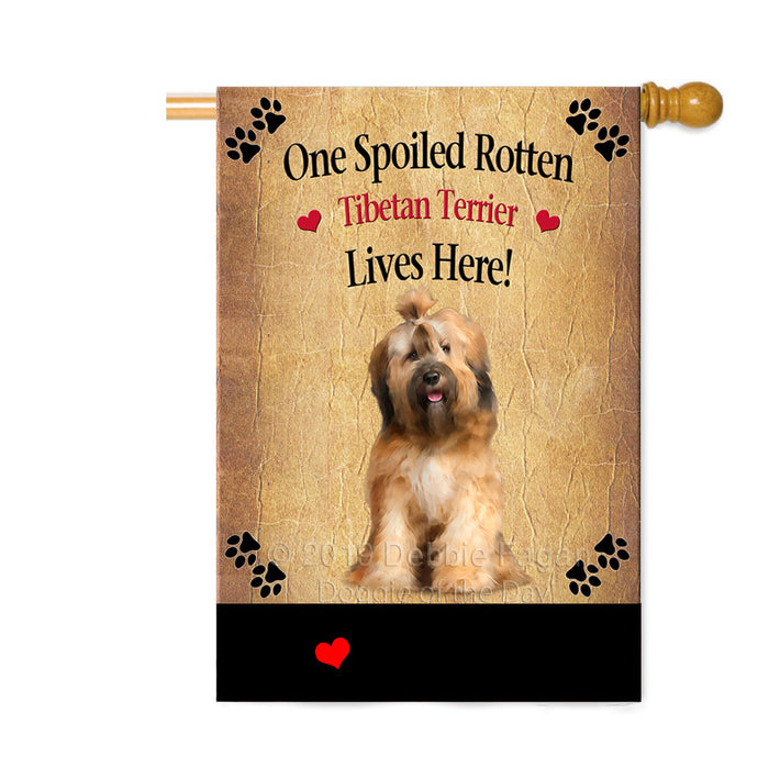 Personalized Spoiled Rotten Tibetan Terrier Dog Custom House Flag FLG-DOTD-A63353