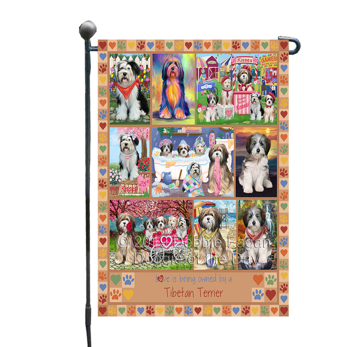 Love is Being Owned Tibetan Terrier Dog Beige Garden Flag GFLG65489