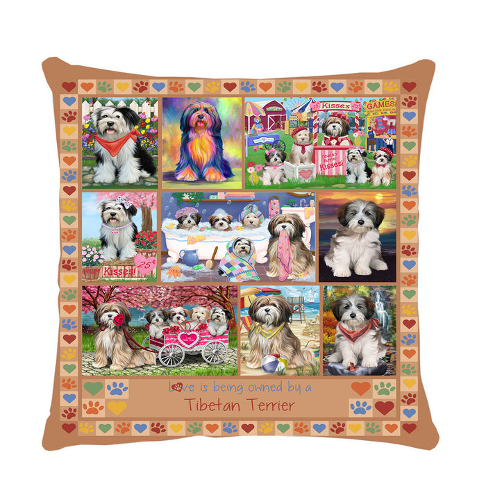 Love is Being Owned Tibetan Terrier Dog Beige Pillow PIL85060