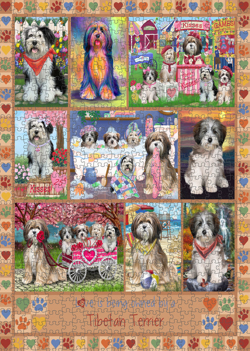 Love is Being Owned Tibetan Terrier Dog Beige Puzzle with Photo Tin PUZL98676