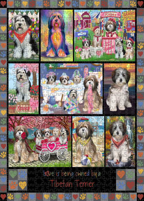 Love is Being Owned Tibetan Terrier Dog Grey Puzzle with Photo Tin PUZL98680