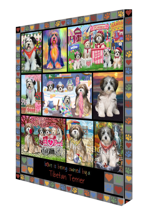 Love is Being Owned Tibetan Terrier Dog Grey Canvas Print Wall Art Décor CVS138599