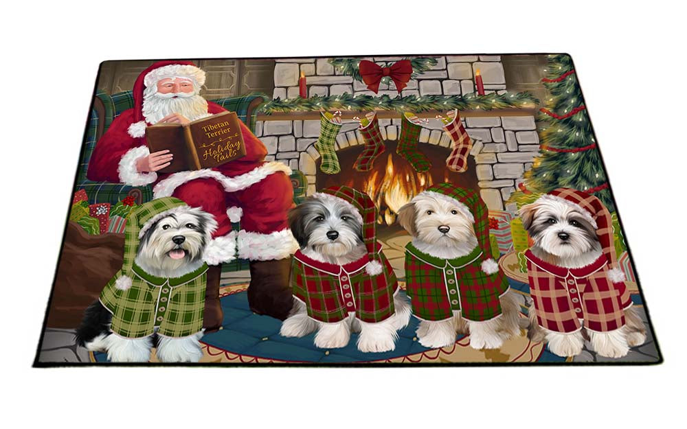 Christmas Cozy Holiday Tails Tibetan Terriers Dog Floormat FLMS52773