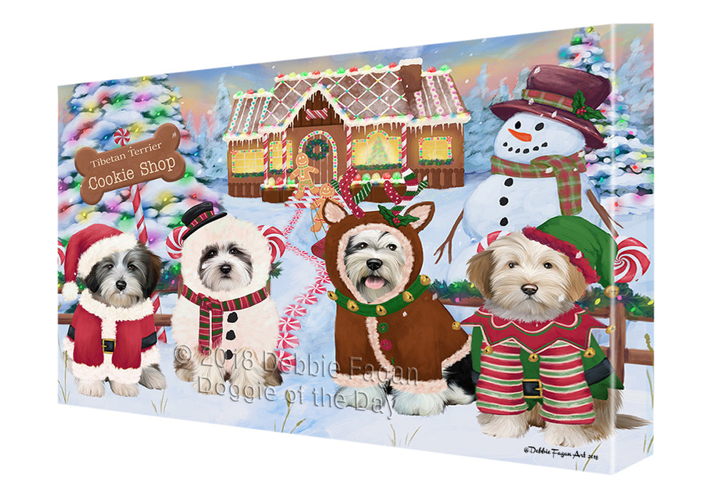 Holiday Gingerbread Cookie Shop Tibetan Terriers Dog Canvas Print Wall Art Décor CVS131858