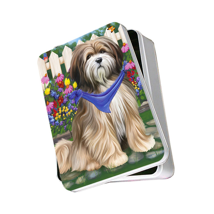 Spring Floral Tibetan Terrier Dog Photo Storage Tin PITN51831