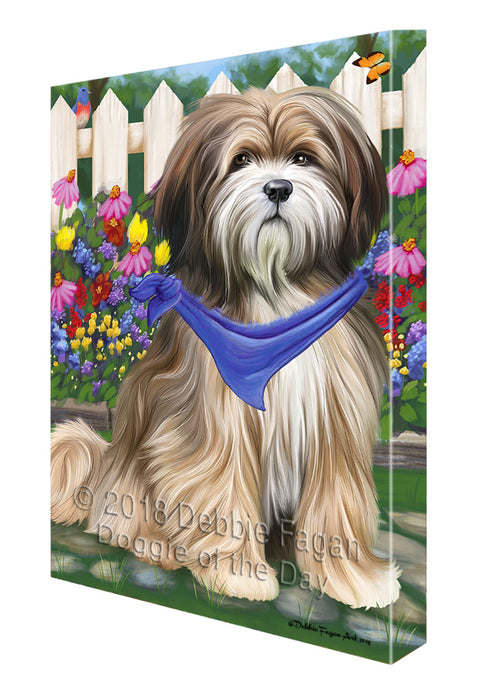 Spring Floral Tibetan Terrier Dog Canvas Wall Art CVS67300