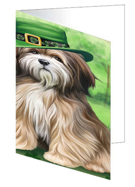 St. Patricks Day Irish Portrait Tibetan Terrier Dog Handmade Artwork Assorted Pets Greeting Cards and Note Cards with Envelopes for All Occasions and Holiday Seasons GCD52268