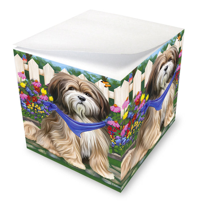 Spring Floral Tibetan Terrier Dog Note Cube NOC52268