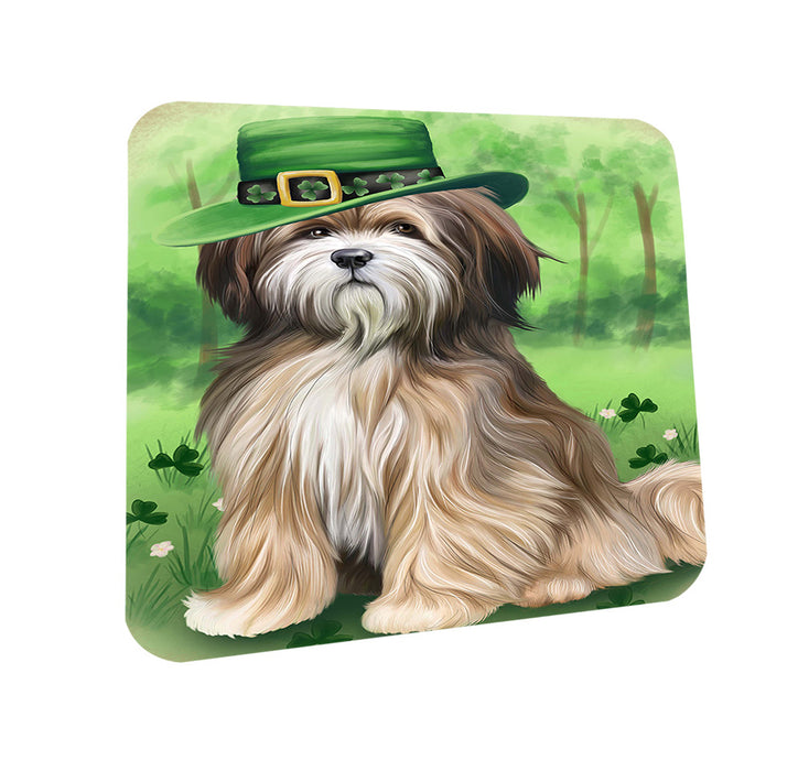 St. Patricks Day Irish Portrait Tibetan Terrier Dog Coasters Set of 4 CST49372