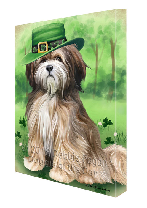 St. Patricks Day Irish Portrait Tibetan Terrier Dog Canvas Wall Art CVS59610