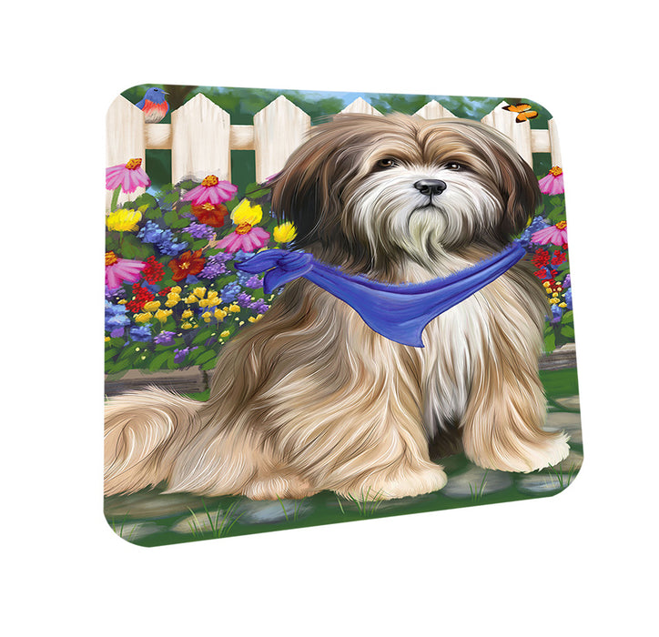 Spring Floral Tibetan Terrier Dog Coasters Set of 4 CST52134