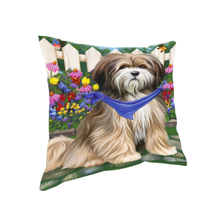 Spring Floral Tibetan Terrier Dog Pillow PIL56544