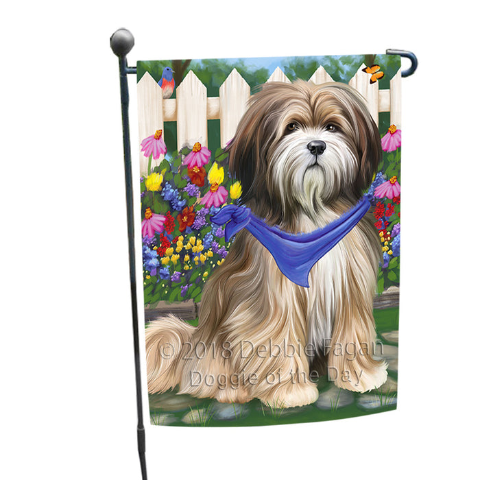 Spring Floral Tibetan Terrier Dog Garden Flag GFLG50001