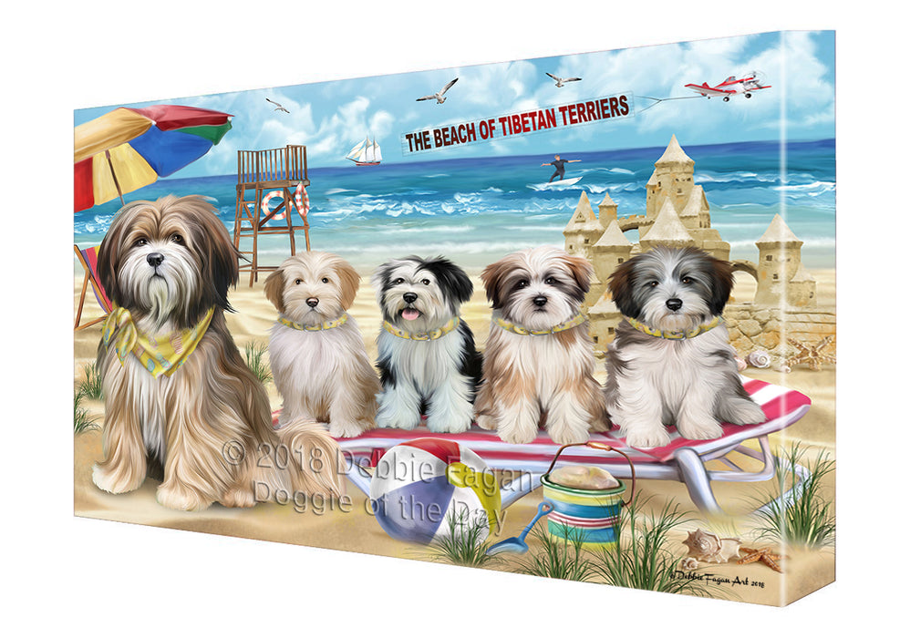 Pet Friendly Beach Tibetan Terriers Dog Canvas Wall Art CVS53382
