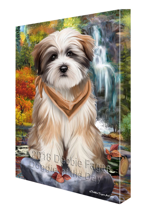 Scenic Waterfall Tibetan Terrier Dog Canvas Wall Art CVS61338