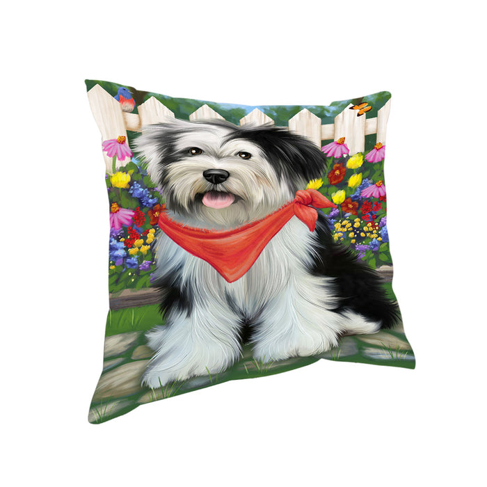 Spring Floral Tibetan Terrier Dog Pillow PIL56548