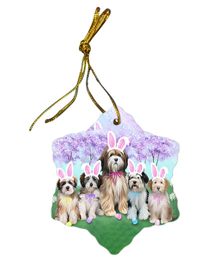 Tibetan Terriers Dog Easter Holiday Star Porcelain Ornament SPOR49271