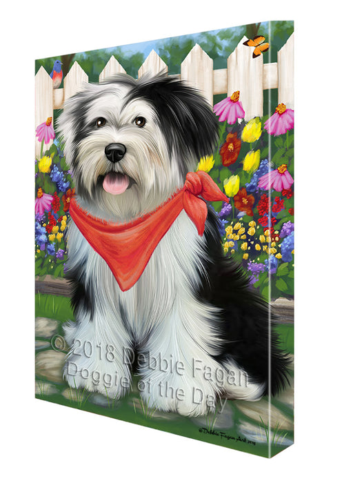 Spring Floral Tibetan Terrier Dog Canvas Wall Art CVS67309