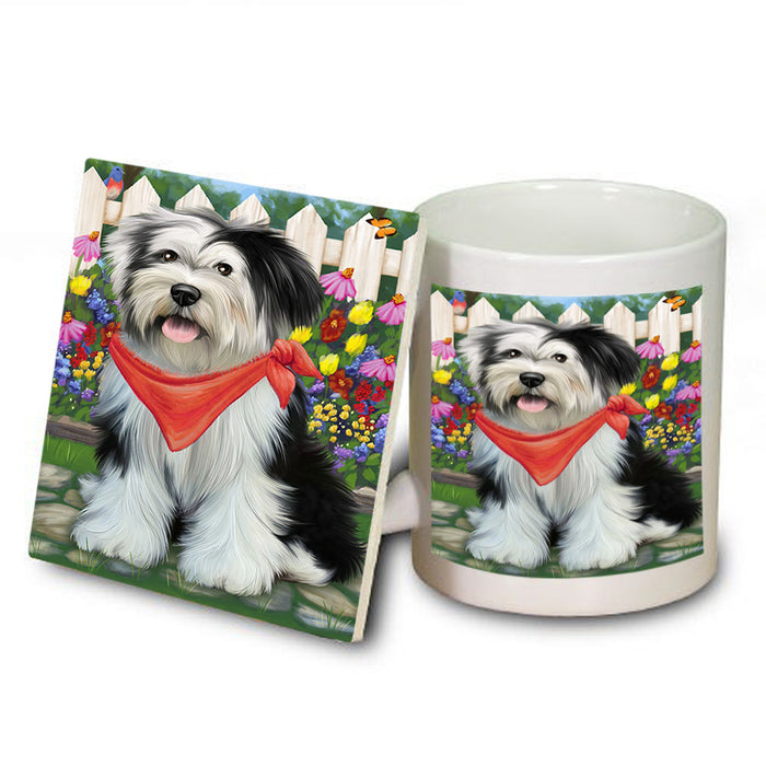 Spring Floral Tibetan Terrier Dog Mug and Coaster Set MUC52261