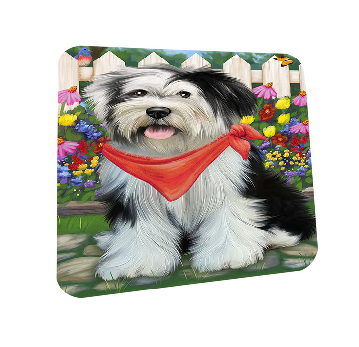 Spring Floral Tibetan Terrier Dog Coasters Set of 4 CST52135
