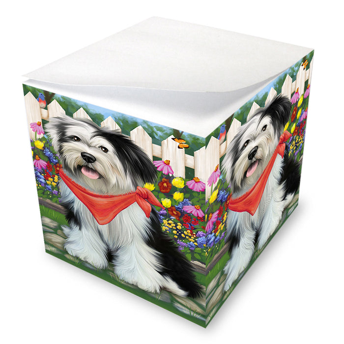 Spring Floral Tibetan Terrier Dog Note Cube NOC52269