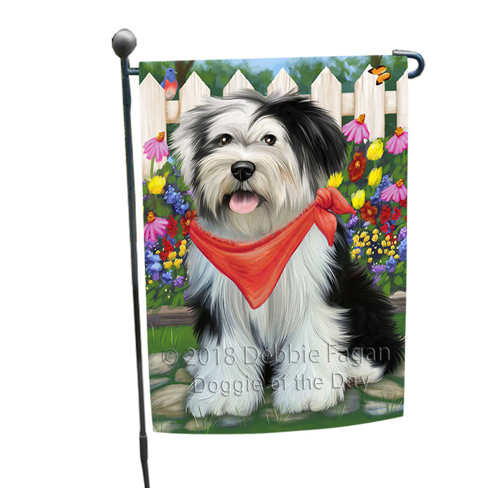 Spring Floral Tibetan Terrier Dog Garden Flag GFLG50002