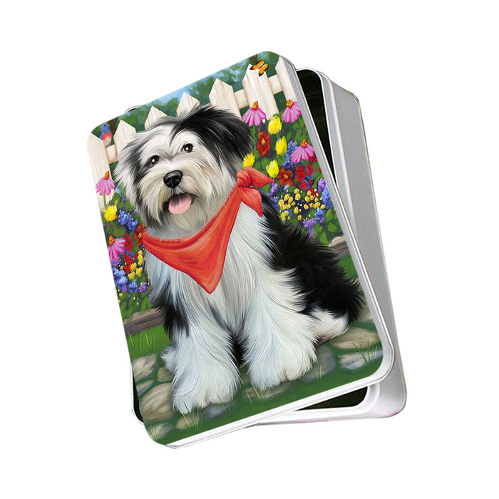 Spring Floral Tibetan Terrier Dog Photo Storage Tin PITN51832