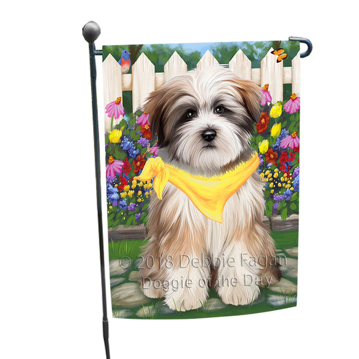 Spring Floral Tibetan Terrier Dog Garden Flag GFLG50003