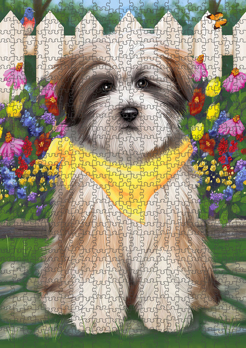 Spring Floral Tibetan Terrier Dog Puzzle with Photo Tin PUZL54228