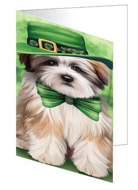 St. Patricks Day Irish Portrait Tibetan Terrier Dog Handmade Artwork Assorted Pets Greeting Cards and Note Cards with Envelopes for All Occasions and Holiday Seasons GCD52274