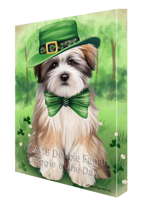 St. Patricks Day Irish Portrait Tibetan Terrier Dog Canvas Wall Art CVS59628
