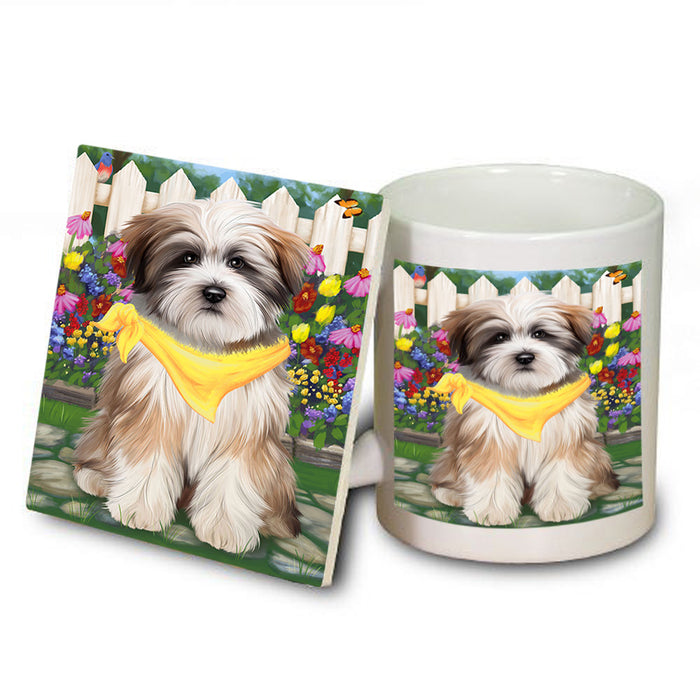 Spring Floral Tibetan Terrier Dog Mug and Coaster Set MUC52262